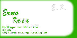 erno krix business card